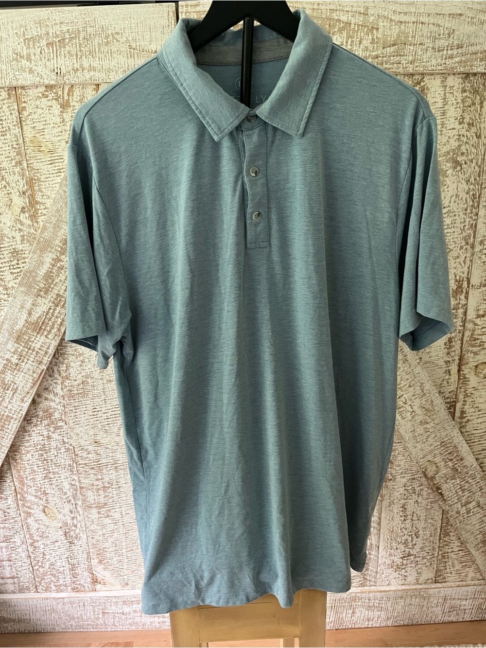 Free Fly Men's Polo Shirt in Dusty Light Blue Sz Large